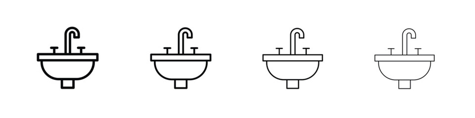 Sink icon symbol pictogram set