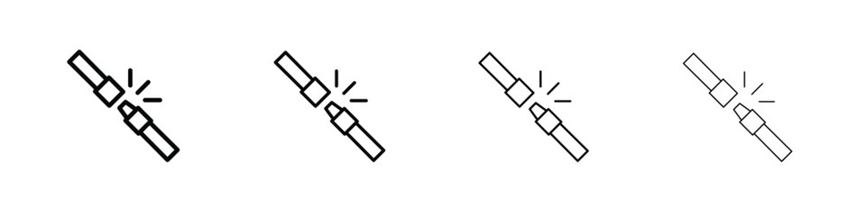 Seat Belt icon symbol pictogram set