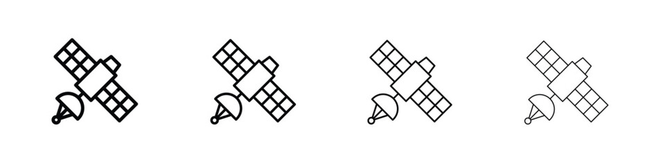 Satellite icon symbol pictogram set