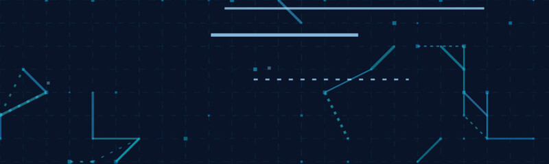 Futuristic vector tech background with abstract circuit elements and blue lines.