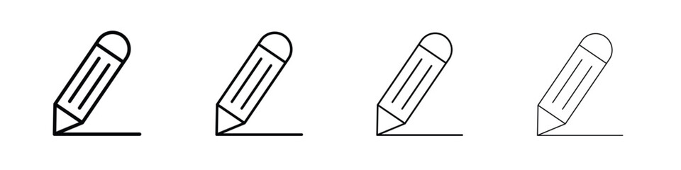 Pencil icon symbol pictogram set