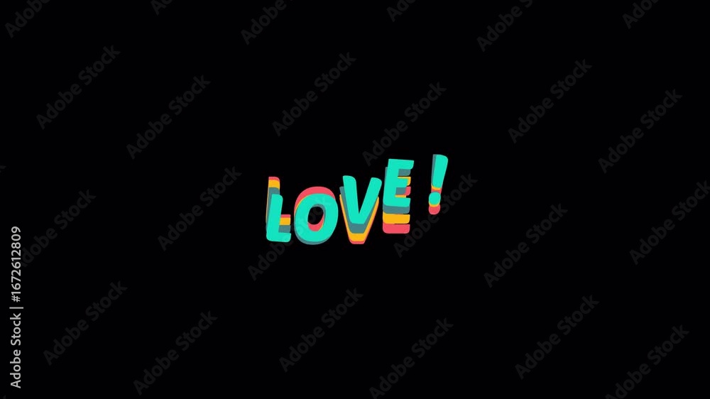 Aufkleber animated colorful text 