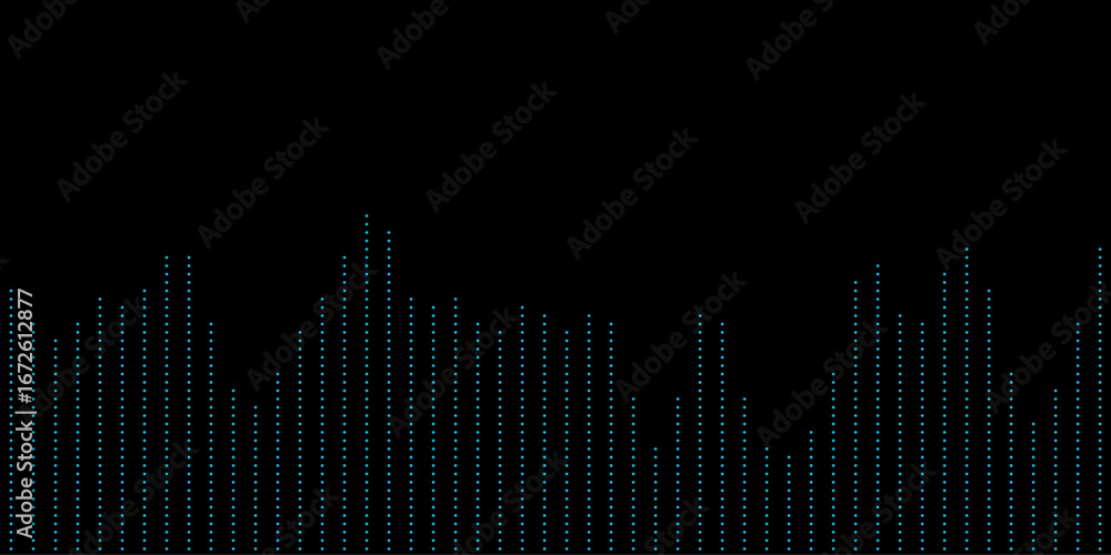 Aufkleber abstract vector tech background with blue dot pattern on black.