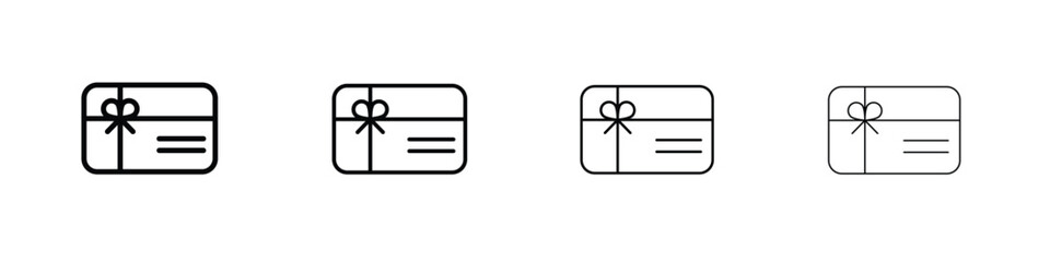 Gift card icon symbol pictogram set