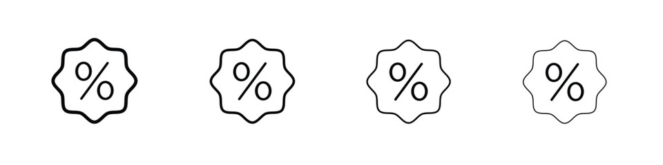 Discount icon symbol pictogram set