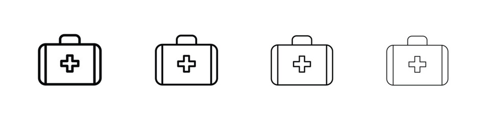 Doctor bag icon symbol pictogram set