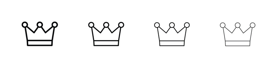 Crown icon symbol pictogram set