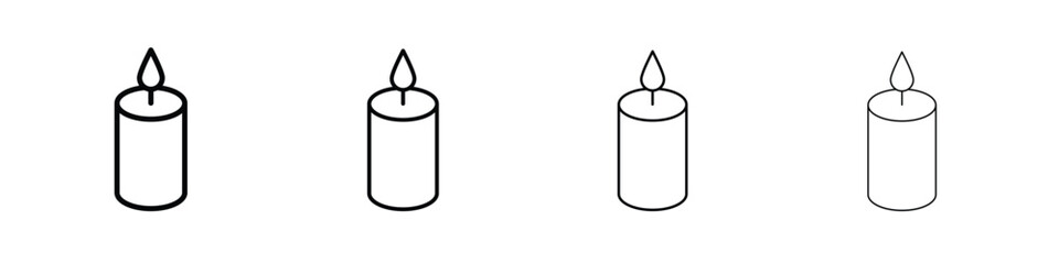 Candle icon symbol pictogram set