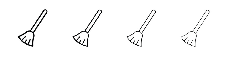 Broom icon symbol pictogram set