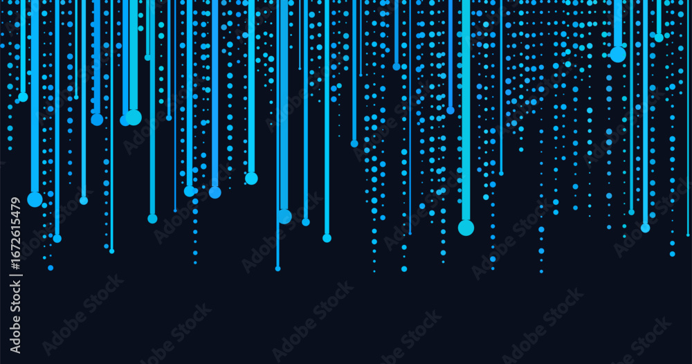Aufkleber abstract vector tech background with blue vertical lines and dots.