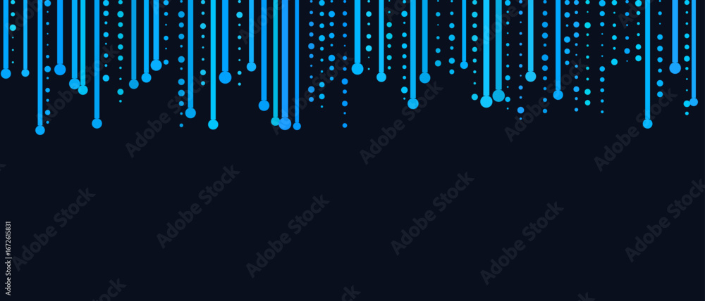 Aufkleber futuristic vector tech background with blue digital lines and dots.