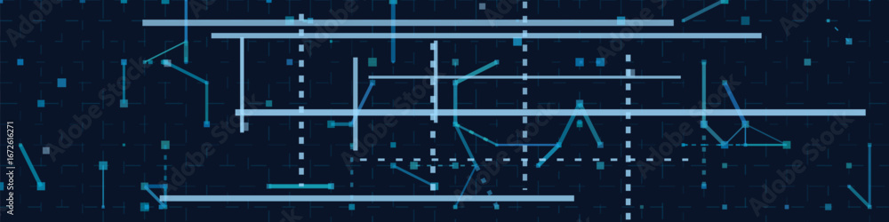 Aufkleber futuristic vector tech background with geometric patterns and digital lines.