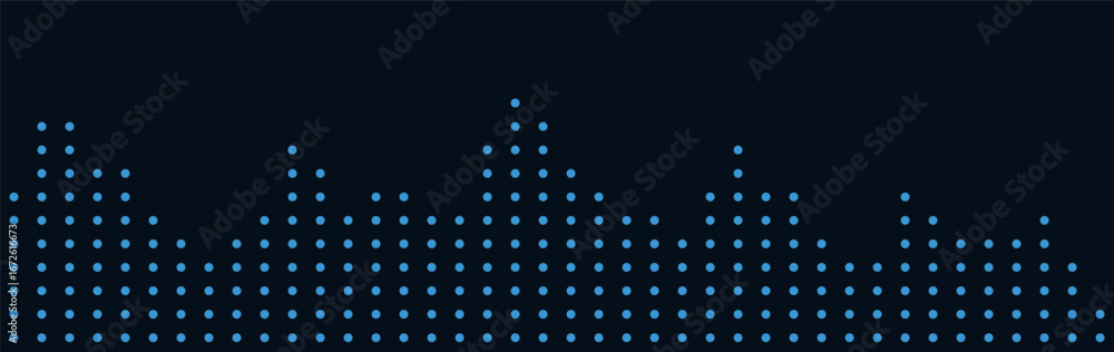 Aufkleber dynamic vector tech background with blue dotted patterns on dark canvas.