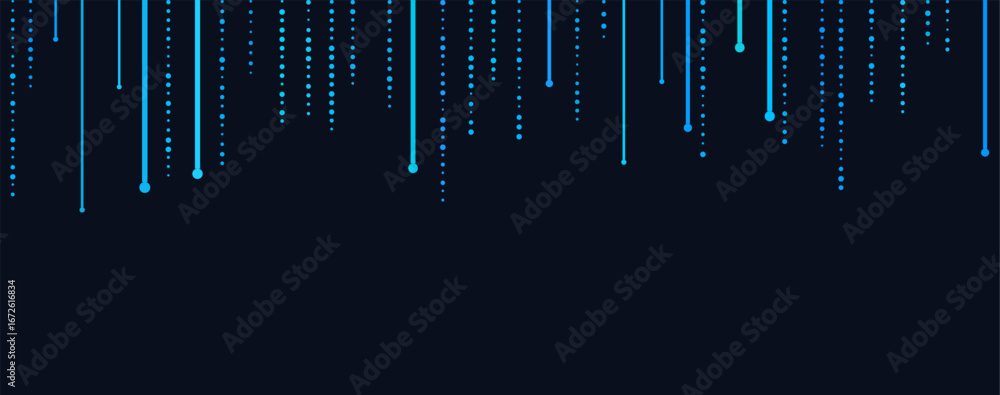 Aufkleber modern vector tech background with blue lines and dots on dark surface.