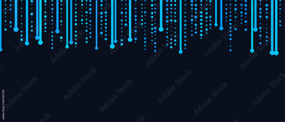 Aufkleber digital blue abstract tech lines and dots on dark background for innovation concepts.
