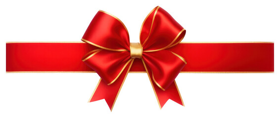 PNG Red gift ribbon border gold bow accessories.