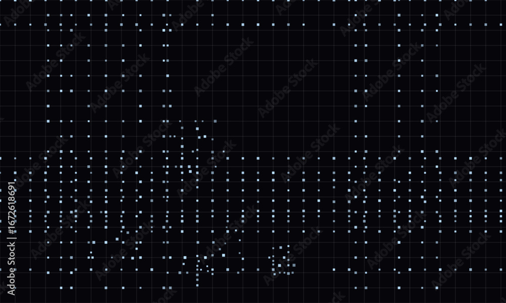Aufkleber futuristic vector tech background with blue grid and digital dots pattern.