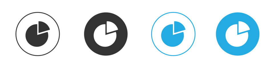 Pie chart icon for app and web design. Simple element illustration.