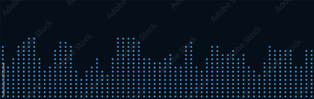 Poster futuristic vector tech background with digital skyline design.