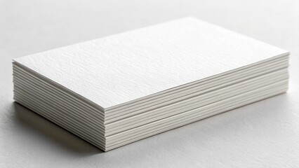 Close-up of a stack of blank business cards on desk.
