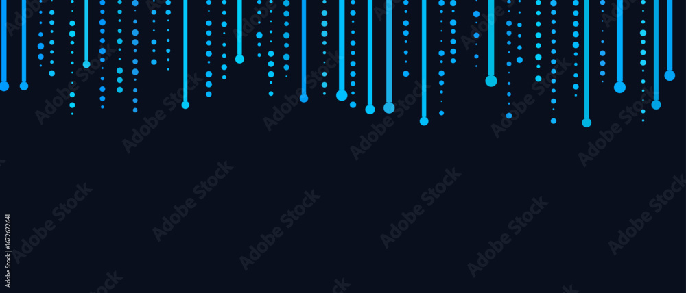 Aufkleber Futuristic vector tech background with blue dot and line patterns.