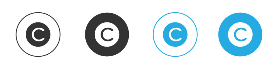 Copyright icon for app and web design. Simple element illustration.