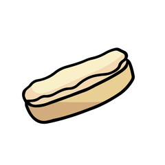 round fond camembert cheese on white background hand-drawn vector illustration