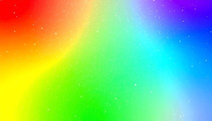 A vibrant, gradient background displays a spectrum of colorful hues, transitioning smoothly from red to violet, embellished with subtle, scattered white speckles.