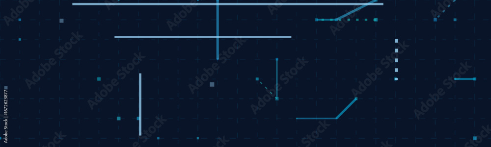 Aufkleber Futuristic vector tech background with digital lines and geometric patterns.