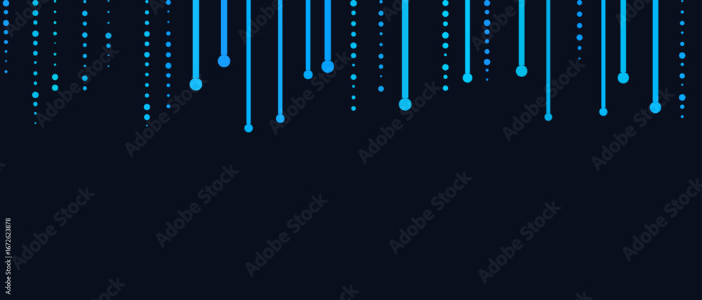 Aufkleber modern vector tech background with blue dots and lines on dark theme.