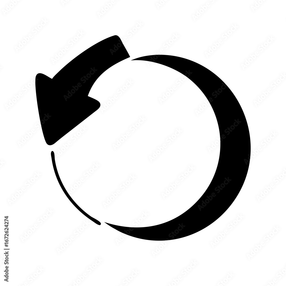 Poster black circular arrow icon indicating rotation or refresh icon