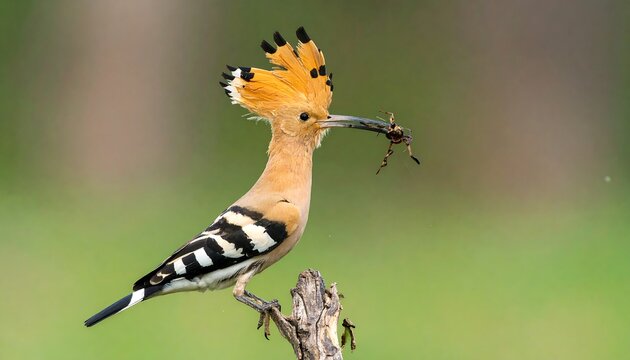 A hooded bird perches with prey