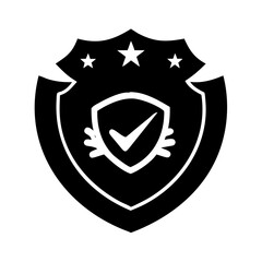 Shield with stars and checkmark icon