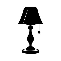Obraz premium Silhouette of a classic table lamp with a pull chain icon