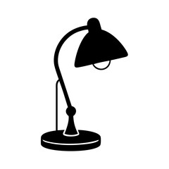 Curved arm desk lamp silhouette icon