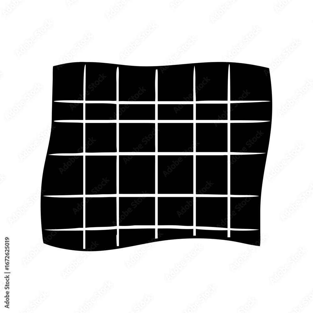 Poster wavy black and white grid pattern with horizontal lines icon
