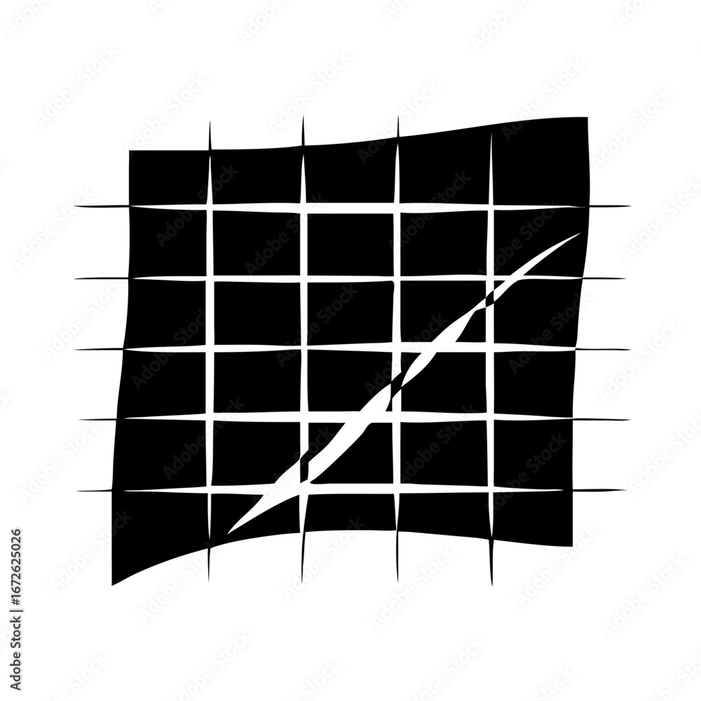 Poster Abstract black and white grid pattern with diagonal line icon
