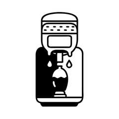 Black silhouette of a slushie machine dispensing a frozen drink into a cup icon
