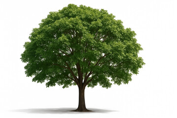Tree png isolated transparent on white background, Tropical Big Green Tree cut out in high quality, Realistic with shadow environment, Nature element single object image for raw material editing work