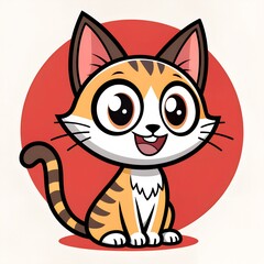 Obraz premium A white background cat design, A white background cat design logo, A white background cat vector illustration, A white background cat poster