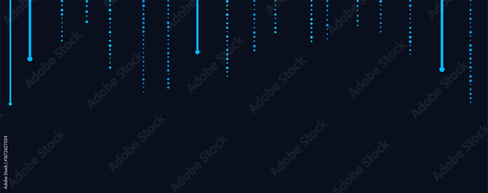 Poster futuristic vector tech background with digital blue lines and dots.