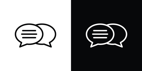 Speech bubble icon logo concept in strokes