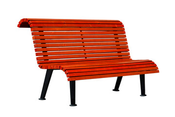 wooden bench isolated on white background