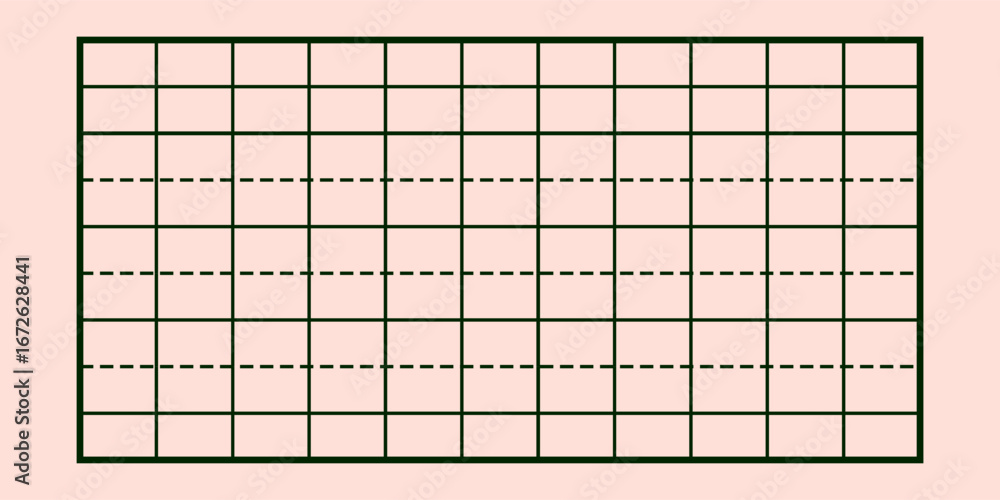 Aufkleber geometric grid pattern with solid and dashed lines on light background.
