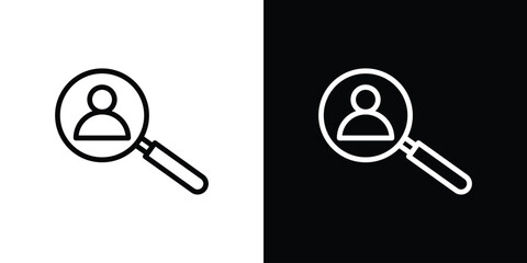 Recruitment icon logo concept in strokes