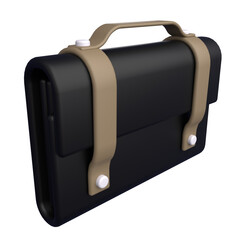 black suitcase isolated on white background