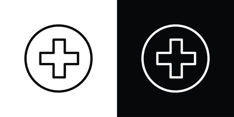 Fototapeta premium Plus icon logo concept in strokes