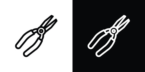 Pliers icon logo concept in strokes