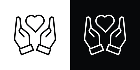 Philanthropy icon logo concept in strokes