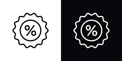 Percentage icon logo concept in strokes